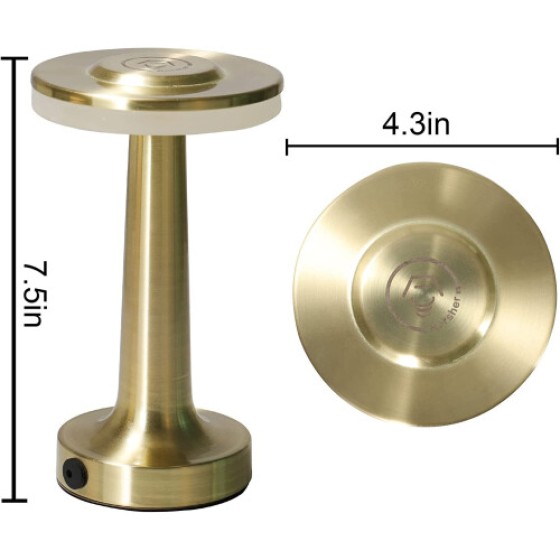 コードレステーブルランプ、タッチセンサー付き、充電式LEDナイトライト